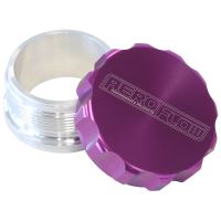 1" ALUM WELD BUNG AND CAP PURPLE FINISH