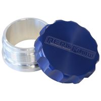 2" ALUM WELD BUNG AND CAP RAW WELD ON / BLUE CAP