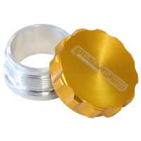 2" ALUM WELD BUNG AND CAP RAW WELD ON / GOLD CAP