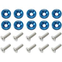 BILLET DRESS UP FENDER BOLT 10PACK M6 x 1.00 UHL 20MM BLUE