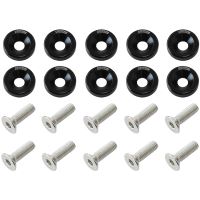 BILLET DRESS UP FENDER BOLT 10PACK M6 x 1.00 UHL 20MM BLACK