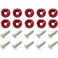 BILLET DRESS UP / FENDER BOLT 10 PACK 5/16 UNC UHL 25MM RED