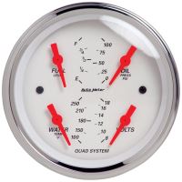 GAUGE, QUAD, 3 3/8", 240OE-33OF, ELEC, ARCTIC WHITE