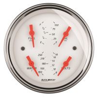 GAUGE, QUAD, 3 3/8", 0OE-90OF, ELEC, ARCTIC WHITE