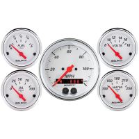 GAUGE KIT, 5 PC., 3 3/8" & 2 1/16", GPS SPEEDOMETER, ARCTIC