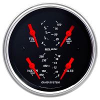 GAUGE, QUAD, 3 3/8", 240OE-33OF, ELEC, DESIGNER BLACK