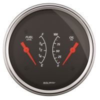 GAUGE, DUAL, FUEL & OILP, 3 3/8", 0OE-90OF & 100PSI, ELEC, D