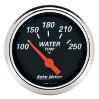 GAUGE, WATER TEMP, 2 1/16", 250ºF, ELEC, DESIGNER BLACK