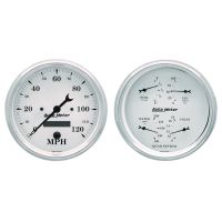 GAUGE KIT, 2 PC., QUAD & SPEEDOMETER, 5", OLD TYME WHITE