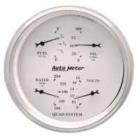 GAUGE, QUAD, 5", 240OE-33OF, ELEC, OLD TYME WHITE
