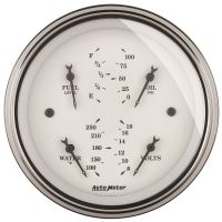 GAUGE, QUAD, 3 3/8", 0OE-90OF, ELEC, OLD TYME WHITE