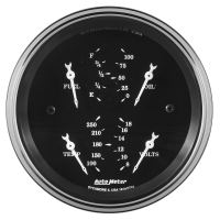 GAUGE, QUAD, 3 3/8", 0OE-90OF, ELEC, OLD TYME BLACK