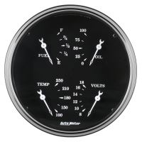 GAUGE, QUAD, 5", 0OE-90OF, ELEC, OLD TYME BLACK