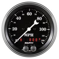 GAUGE, SPEEDOMETER, 3 3/8", 120MPH, GPS, OLD TYME BLACK