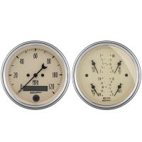 GAUGE KIT, 2 PC., QUAD & SPEEDOMETER, 3 3/8", ANTIQUE BEIGE