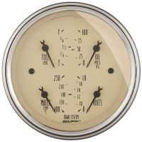 GAUGE, QUAD, 3 3/8", 240OE-33OF, ELEC, ANTIQUE BEIGE