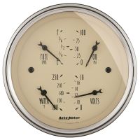 GAUGE, QUAD, 3 3/8", 0OE-90OF, ELEC, ANTIQUE BEIGE