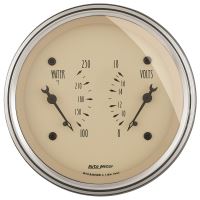 GAUGE, DUAL, WTMP & VOLT, 3 3/8", 250ºF & 18V, ELEC, ANTQ BE