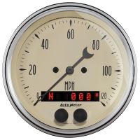 GAUGE, SPEEDOMETER, 3 3/8", 120MPH, GPS, ANTIQUE BEIGE