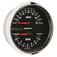 GAUGE, TACH/SPEEDO, 4 1/2", 8K RPM/120 MPH, BLACK, PRO-CYCLE