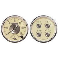 GAUGE KIT, 2 PC., QUAD & TACH/SPEEDO, 5", PRESTIGE ANTQ. IVO