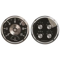GAUGE KIT, 2 PC., QUAD & TACH/SPEEDO, 5", PRESTIGE BLK. DIAM