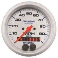 GAUGE, SPEEDOMETER, 3 3/8", 100MPH, GPS, MARINE WHITE