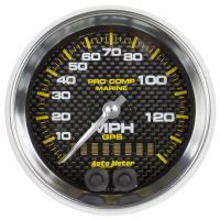 GAUGE, SPEEDOMETER, 3 3/8", 140MPH, GPS, MARINE CARBON FIBER