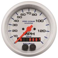 GAUGE, SPEEDOMETER, 3 3/8", 140MPH, GPS, MARINE WHITE