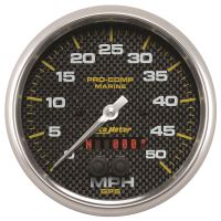 GAUGE, SPEEDOMETER, 5", 50MPH, GPS, MARINE CARBON FIBER