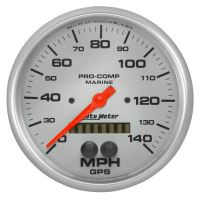 GAUGE, SPEEDOMETER, 5", 140MPH, GPS, MARINE SILVER