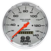 GAUGE, SPEEDOMETER, 5", 140MPH, GPS, MARINE CHROME