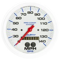 GAUGE, SPEEDOMETER, 5", 140MPH, GPS, MARINE WHITE