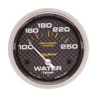 GAUGE, WATER TEMP, 2 5/8", 100-250ºF, ELECTRIC, MARINE CARBO