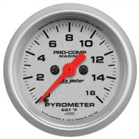 GAUGE, PYROMETER, 2 1/16", 0-1,600ºF, MARINE SILVER