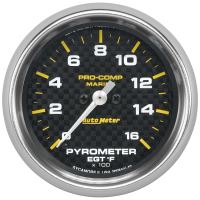 GAUGE, PYROMETER, 2 5/8", 0-1,600ºF, MARINE CARBON FIBER