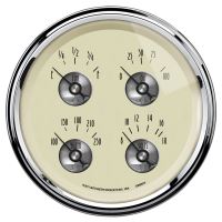 GAUGE, QUAD, 5", 0OE TO 90OF, ELEC, PRESTIGE ANTQ. IVORY