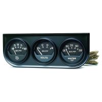 GAUGE CONSOLE, OILP/WTMP/VOLT, 2", 100PSI/280ºF/16V, BLK DIA