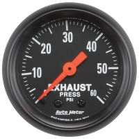 GAUGE, EXHAUST PRESS, 2 1/16", 60PSI, MECHANICAL, Z-SERIES