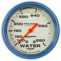 GAUGE, WTEMP, 2 5/8", 140-280ºF, LIQ FILLD MECH, 4FT., GLOW