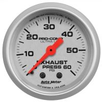 GAUGE, EXHAUST PRESS, 2 1/16", 60PSI, MECHANICAL, ULTRA-LITE
