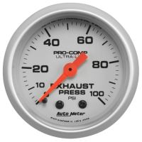 GAUGE, EXHAUST PRESS, 2 1/16", 100PSI, MECHANICAL, ULTRA-LIT