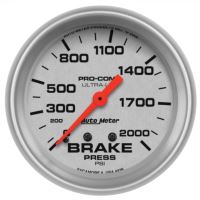 GAUGE, BRAKE PRESSURE, 2 5/8", 2000PSI, MECHANICAL, ULTRA-LI