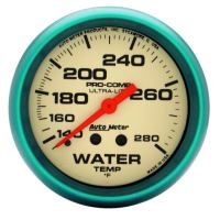 GAUGE, WATER TEMP, 2 5/8", 140-280ºF, MECH., 4FT., GLOW IN D