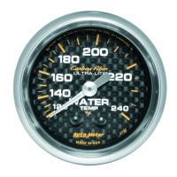 GAUGE, WATER TEMP, 2 1/16", 120-240ºF, MECHANICAL, CARBON FI