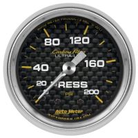 GAUGE, PRESSURE, 2 1/16", 200PSI, MECHANICAL, CARBON FIBER