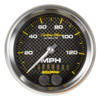 GAUGE, SPEEDOMETER, 3 3/8", 140MPH, GPS, CARBON FIBER