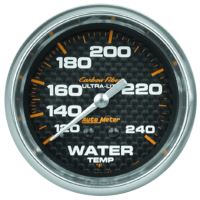 GAUGE, WATER TEMP, 2 5/8", 120-240ºF, MECHANICAL, CARBON FIB