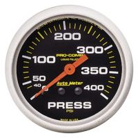 GAUGE, PRESSURE, 2 5/8", 400PSI, LIQUID FILLED MECH, PRO-COM