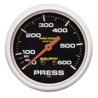 GAUGE, PRESSURE, 2 5/8", 600PSI, LIQUID FILLED MECH, PRO-COM